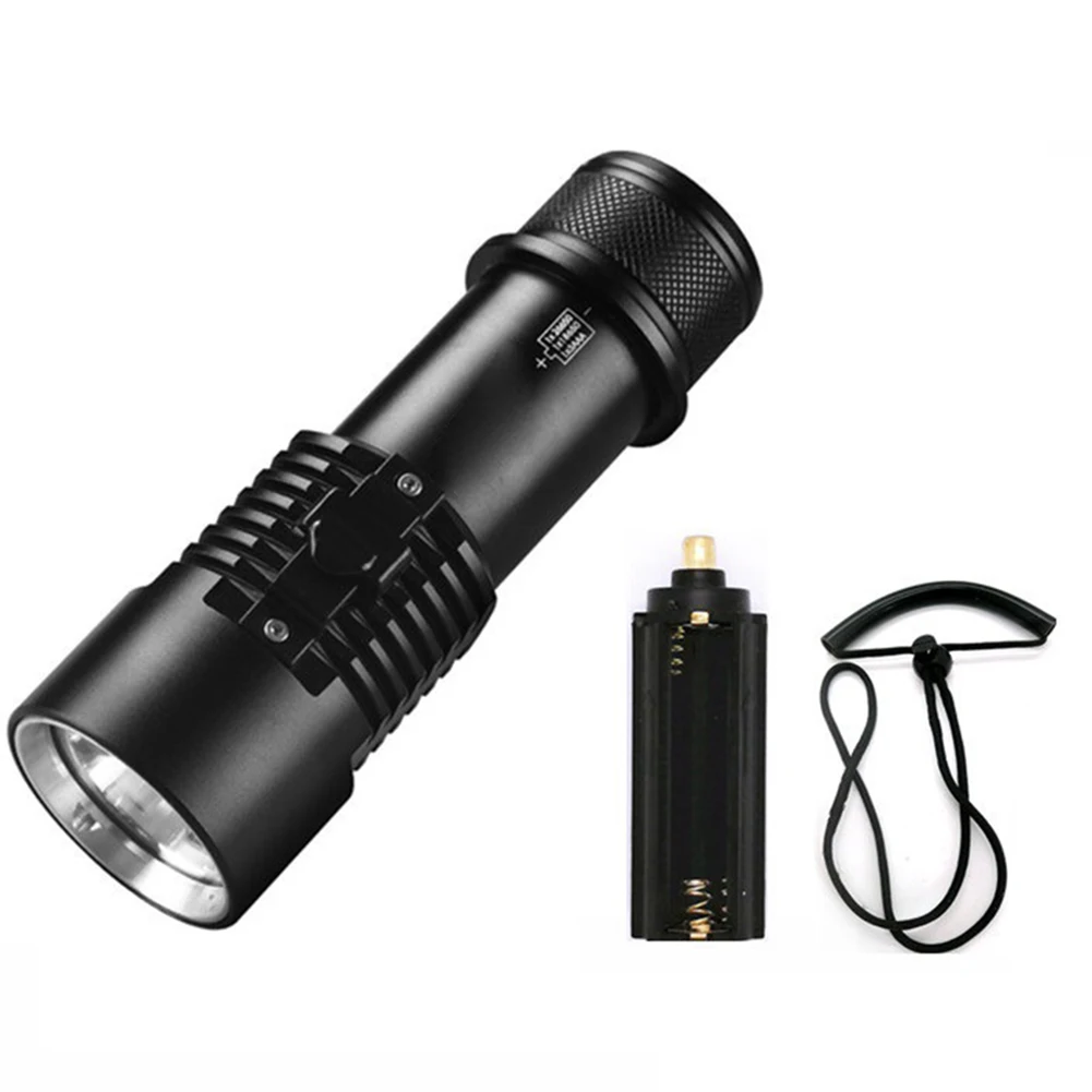 Waterproof IP68 Underwater Diving Flashlight 5000 Lumens Magnetic Control Switch with 4 Lighting Modes for Fishing