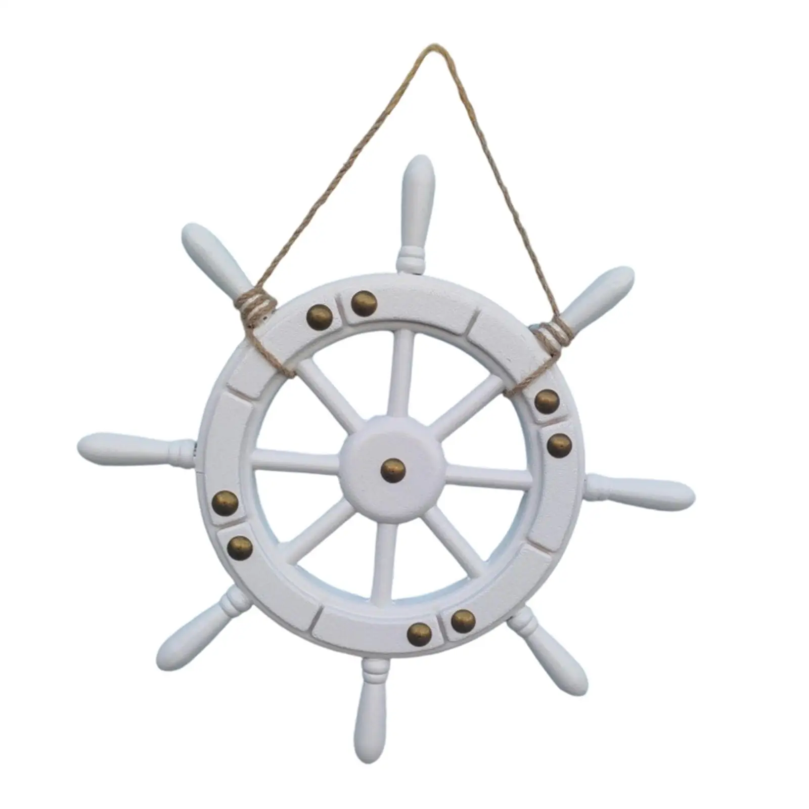 Vintage Wood Ship Steering Wheel Rudder Nautical Wall Art Marine Decoration for Ocean Room Decor and Beach Home Bedroom