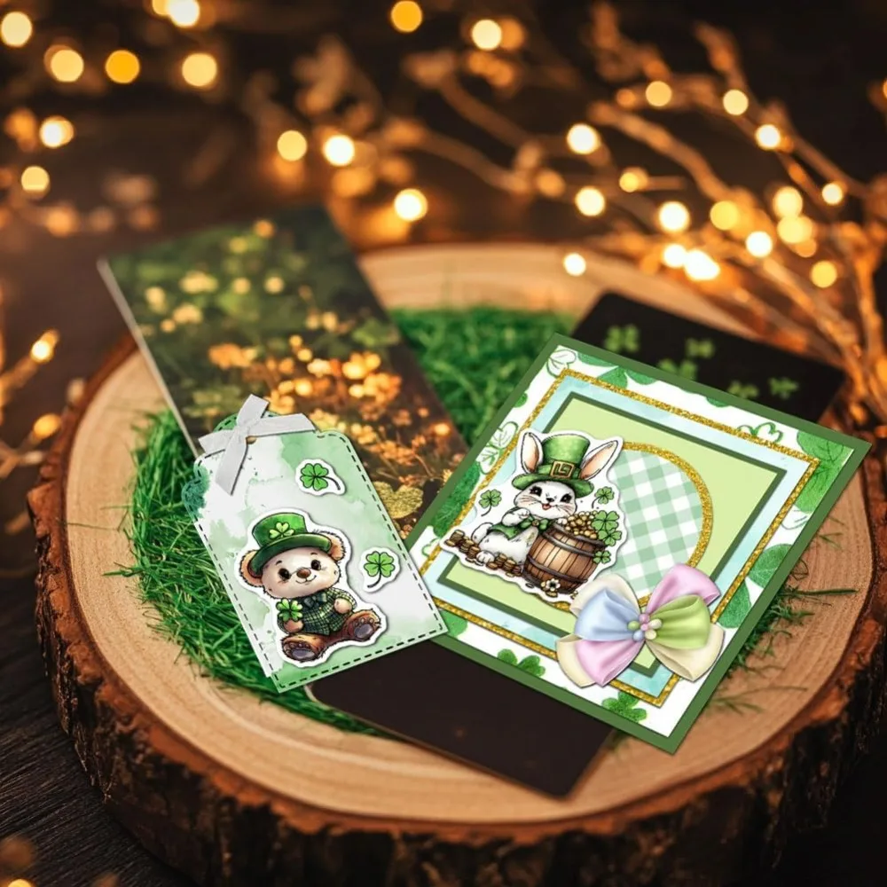 عيد القديس باتريك الحيوانات واضح Stamps الراكون خنزير البطريق الدب أرنب سيليكون واضح ختم الأختام الكرتون الحيوانات شفافة #3