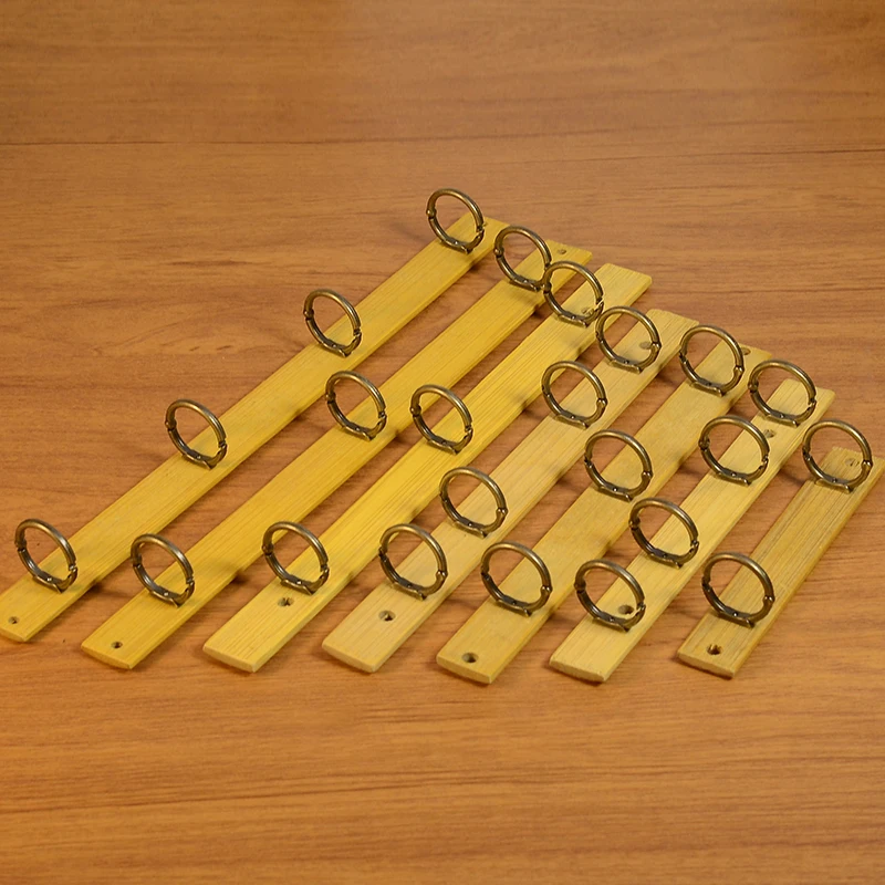 1PCS A4/A5/B5/A6/A7 Creative Bamboo Ring Binder Clips Metal Ring Binder 6 Rings Binding Clips Office School Supplies