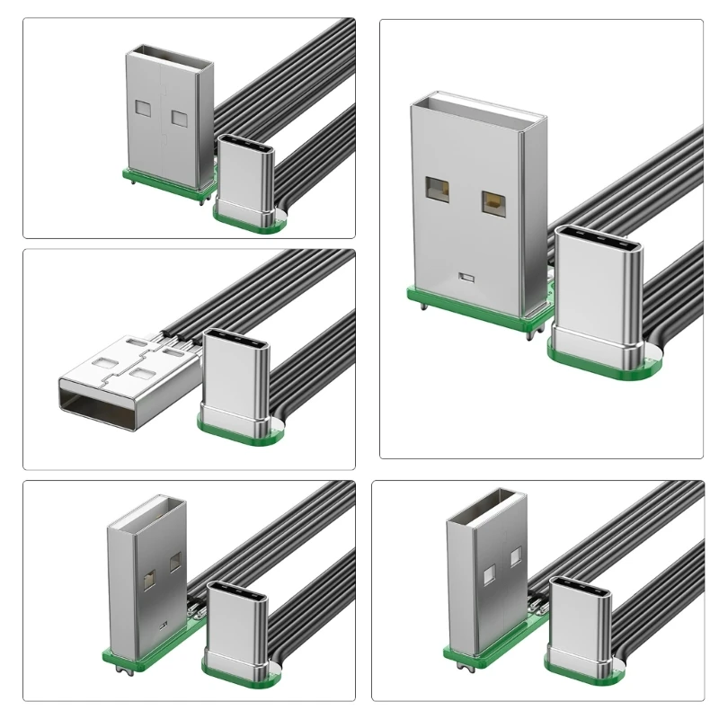 USB2.0 480Mbps Data Transfer สายไฟแบนแบน USB to USB ชาย 10W ชาร์จสายไฟสำหรับแท็บเล็ตโทรศัพท์มือถือ