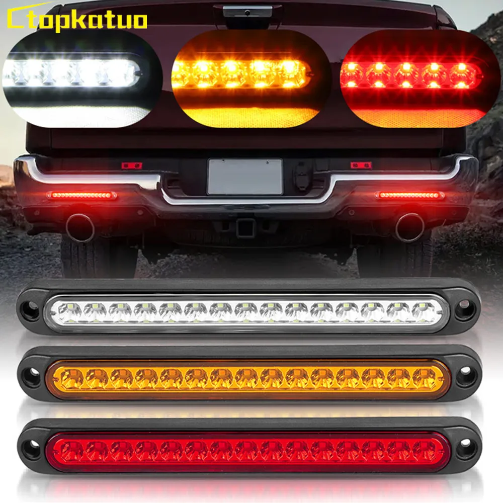 

15LED Car Rear Light Truck Stop Brake Lamp Universal Trailer Side Marker Indicator Turn Lights 12V 24V Car LED Red Yellow White