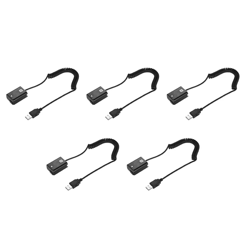 

5X NP-FW50 Фиктивный аккумуляторный пружинный USB-кабель для зарядки для Sony A7 A7R A7S A7M A7II A7S2 A7M2 A7R2 A6500 A6300 Соединитель постоянного тока