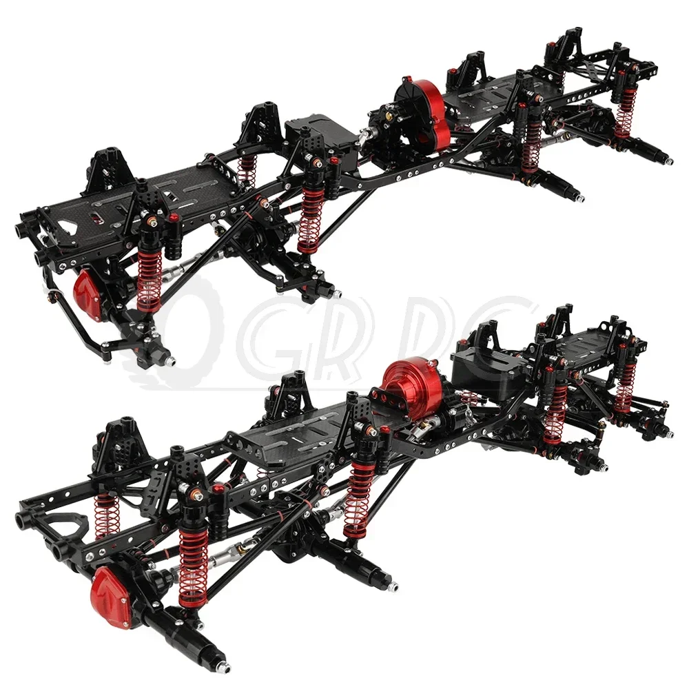 

Metal Alloy Upgraded 8x8 RC Car Chassis Frame with 2 Front Steering Axles Gearbox DIY for Axial SCX10 1/10 RC Crawler Car Parts