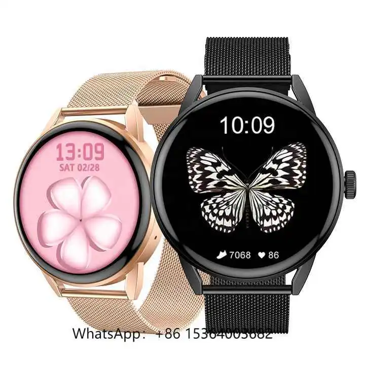 

Round Screen Smartwatch GF03 Voice Assistant Female Wearable Devices Bracelet for Women Smart Watch