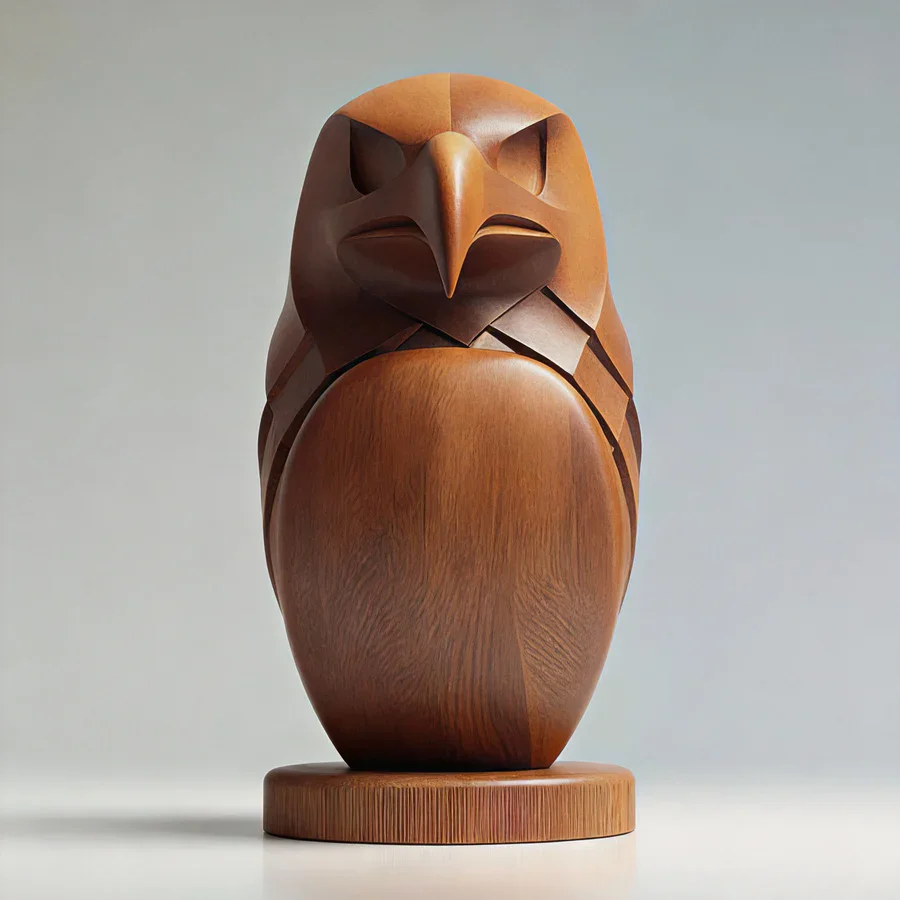 Minimalist Abstract Eagle Wooden Sculpture Geometric Hawk Statue For Office Study Living Room