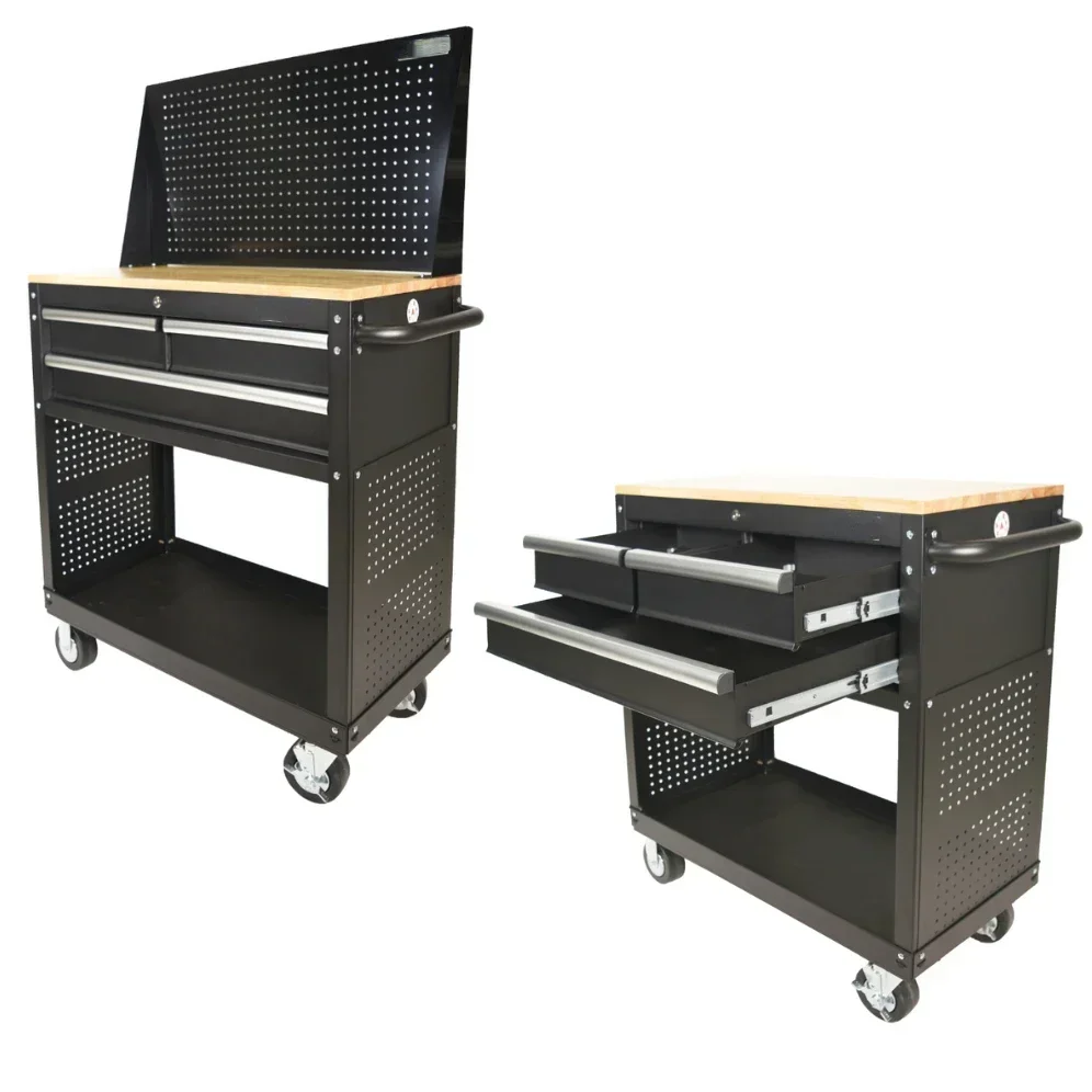 Tool Cart Cabinet Rolling 91cm 03 Drawers For Mechanic Tool Garage Warehouse Industry Tool Cabinet Trolley StorageHot Sales Chea