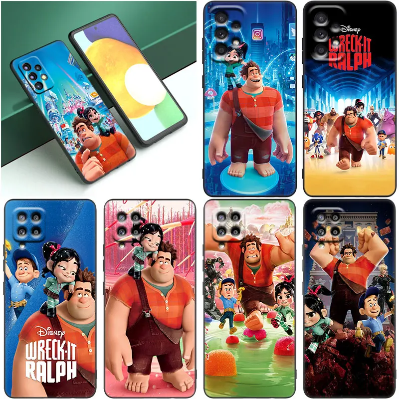 Disney Wreck it ralph Black Case For Samsung Galaxy A53 A52S A73 A12 A13 A72 A32 A33 A22 A23 5G A21S A31 A50 A51 A70 A71 Cover