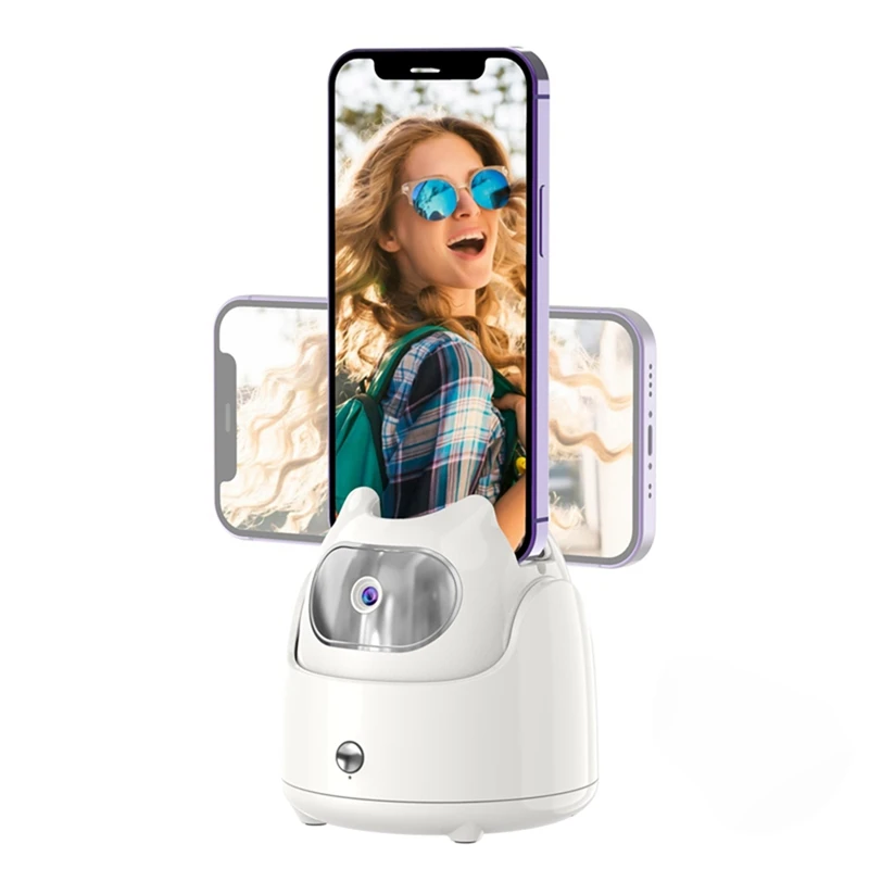 

Automatic Face Tracking Gimbal Mobile Phone Holder 360° Rotation AI Face Recognition Phone Tripod For Vlog Video Easy Install