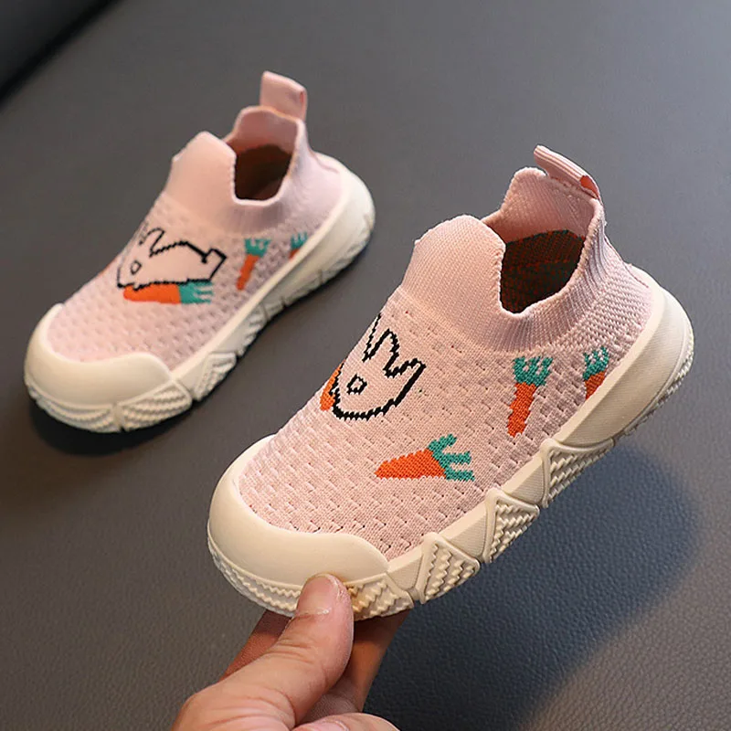 Children Knitted Elastic Socks Shoes Soft Sole Kids Sneakers Boy Girl Breathable Flats Child Cartoon Sport Toddler Shoes CSH1473