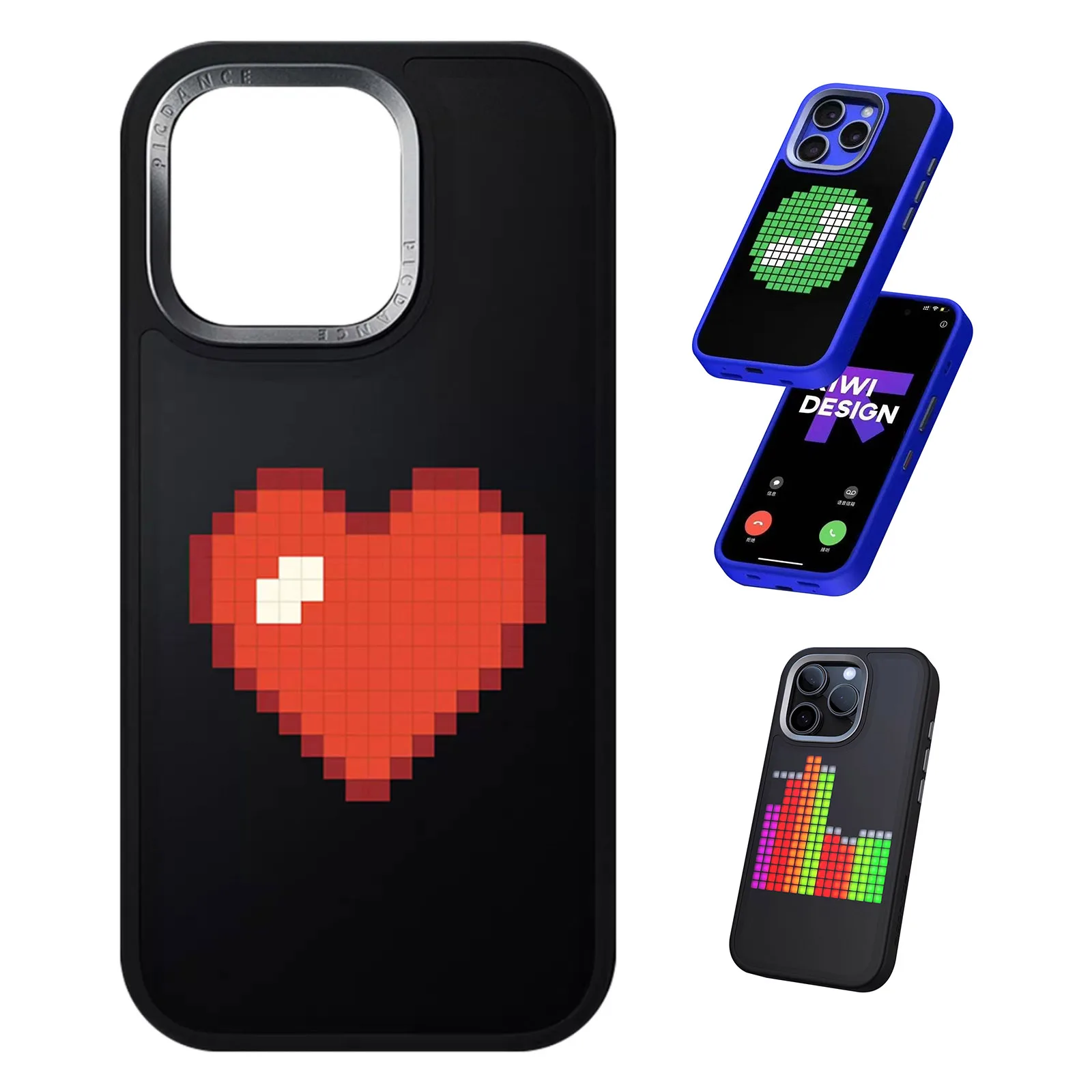 

Smart LED Art Display for iPhone 16Pro Max 15Pro Case DIY Graffiti GIF Animation Image Text Programmable Screen with APP Control