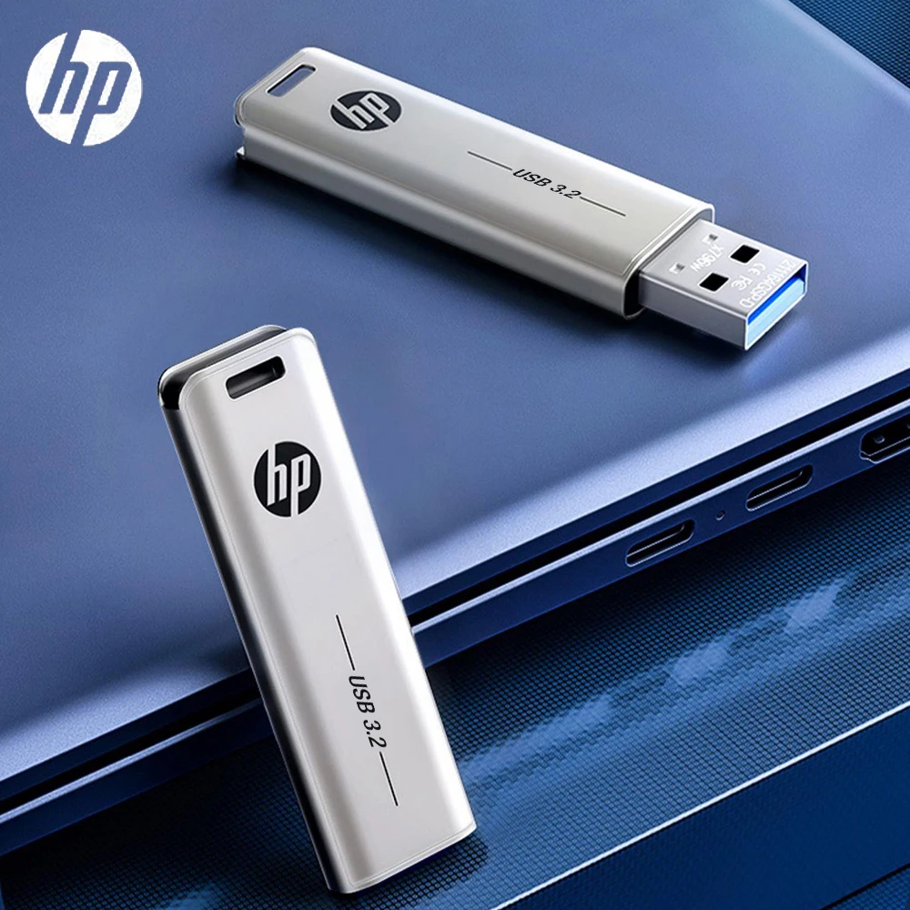 HP USB3.2 Flash Drive 32GB 64GB Metal USB Pendrive 128GB 256GB Creative Personality Car Music High-Speed U Disk