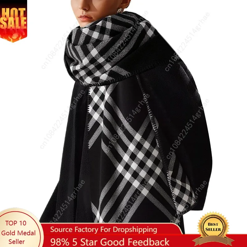 

Ababalaya Women's Winter Checkered Scarf - Versatile, Warm, Thick, Faux Cashmere Plaid Oversized Shawl