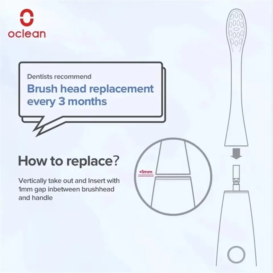 Replacement Brush Heads For Oclean X/ X PRO/ Z1/ F1/ One/ Air 2 Sonic Electric Toothbrush Head DuPont Original Bristle Nozzles