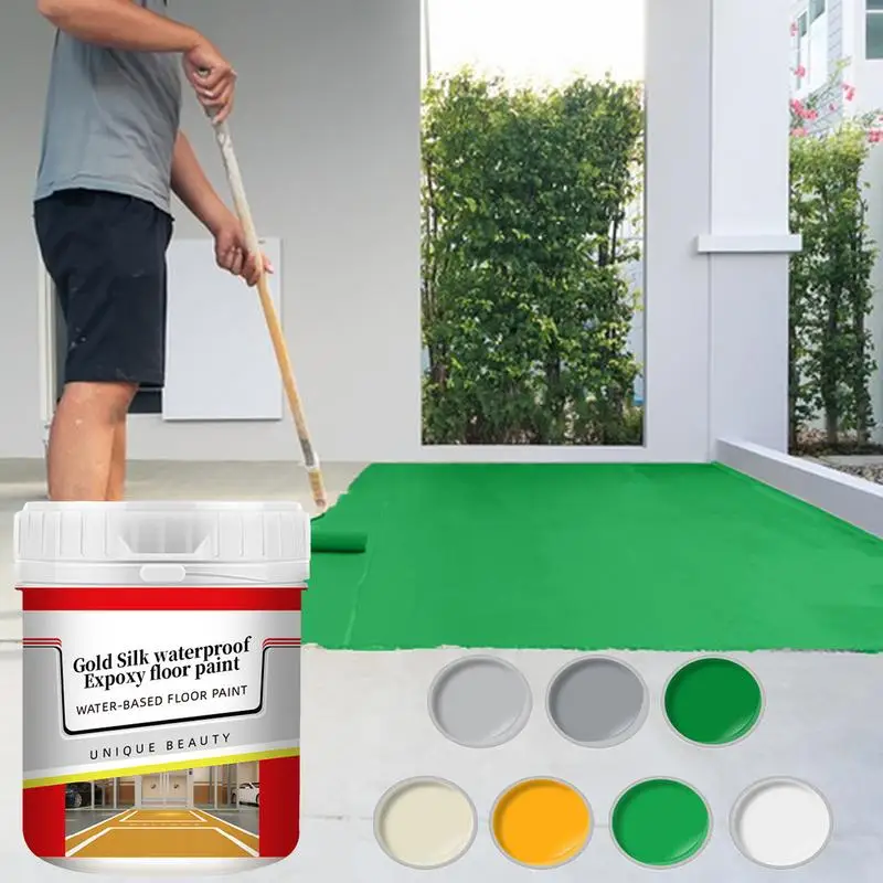 Floor Paint Waterproof Water-Based Epoxy Floor Paint Anti-Slip Interior Exterior Use Blocks Air and Water Floor Sealing Epoxy