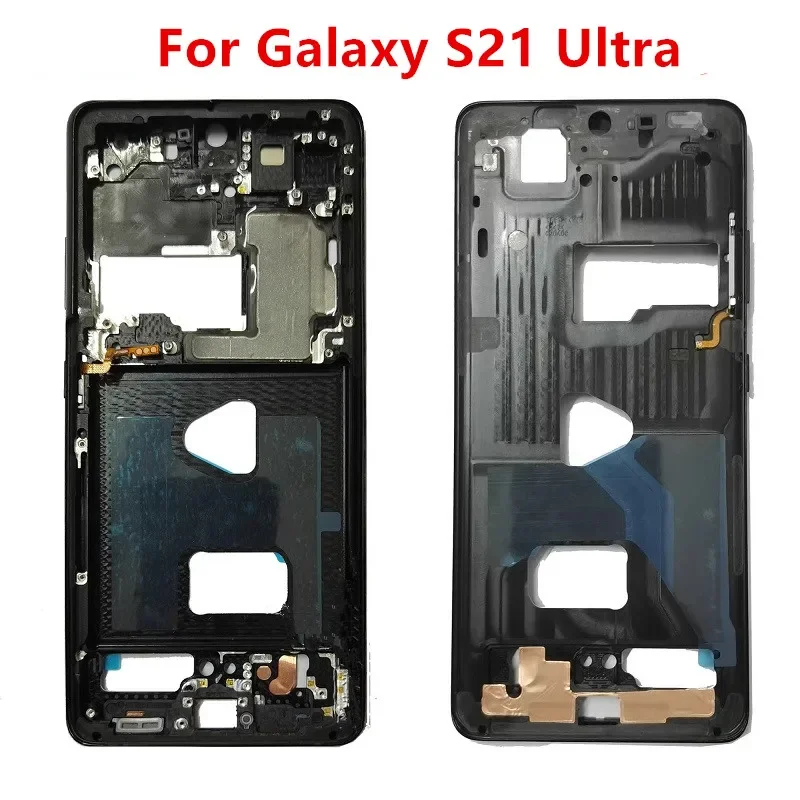 S21Ultra Middle Frame For Samsung Galaxy S21 Ultra G998 Housing Board LCD Faceplate Bezel Replace Repair Parts + Side Buttons