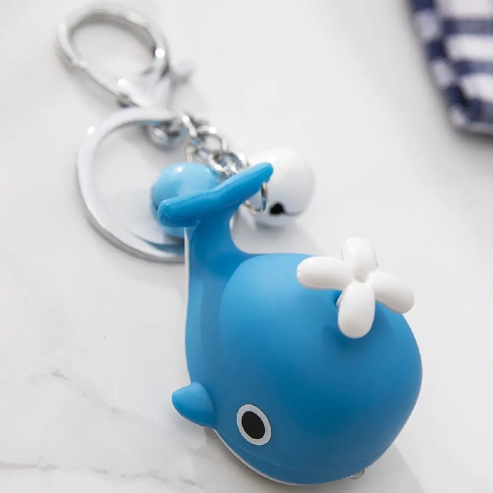 

Sounds Light Sea Whale Keychain with Sound Luminous LED Whale Keyring Flashlight Metal Rings Animal LED Keychain Bag Pendant