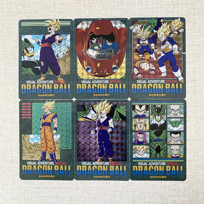 

DIY 6pcs Dragon Ball: Frenzies Cards Son Goku Collectible Card Vegeta Flash Card Anime Collection Action Toy Figures Gift