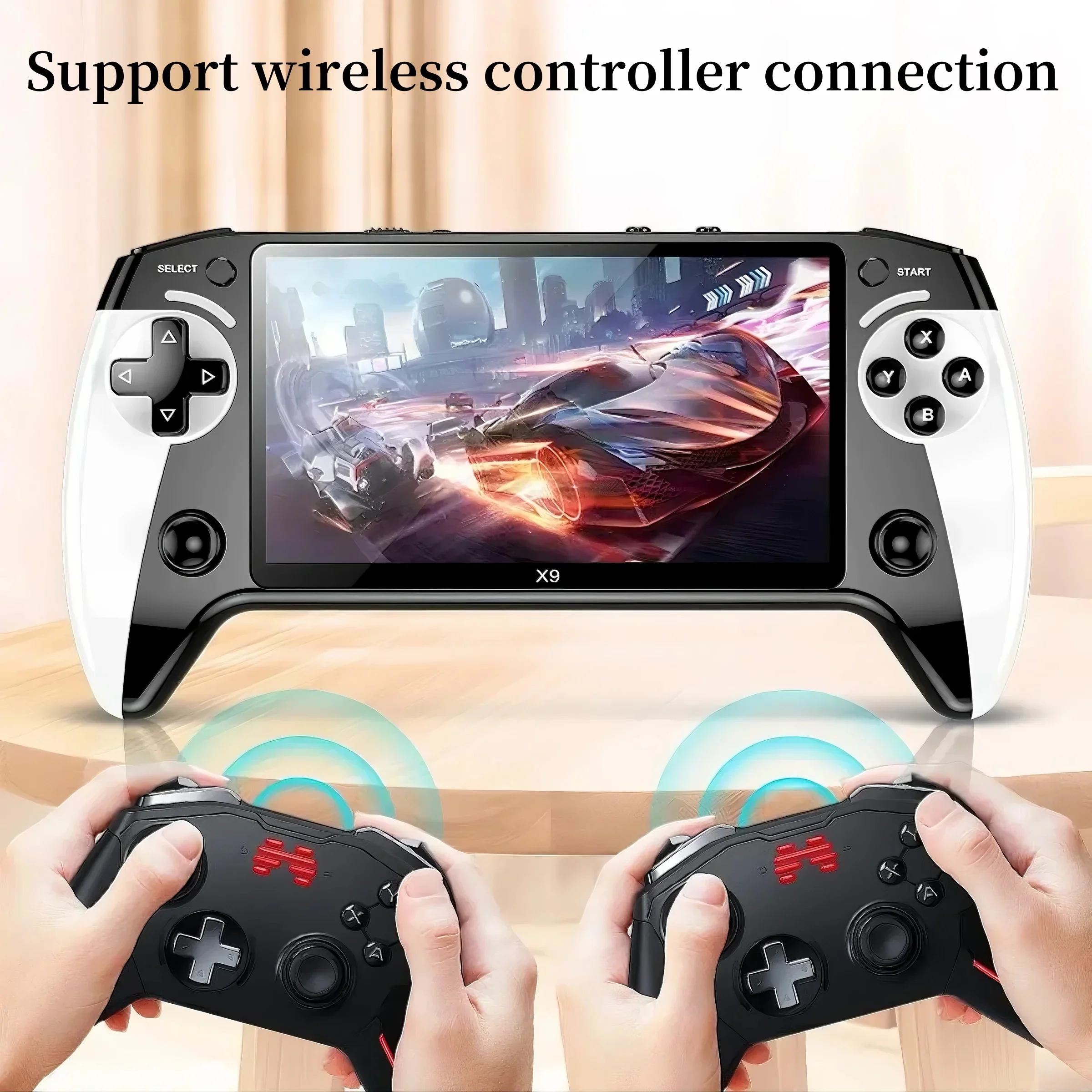 وحدة تحكم ألعاب X9 5.5 بوصة عالية الدقة IPS تدعم مخرج P1 Arcade Hd لعصا التحكم المزدوج GB GBA GBC