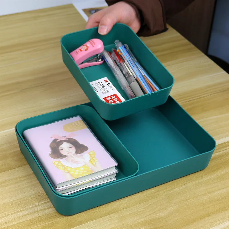 איפור תיבת אחסון שולחן עבודה קוסמטי אחסון מגש מטבח כלי שולחן ארגונית תיבת Combinable אחסון מגירות תיבת הפרדת