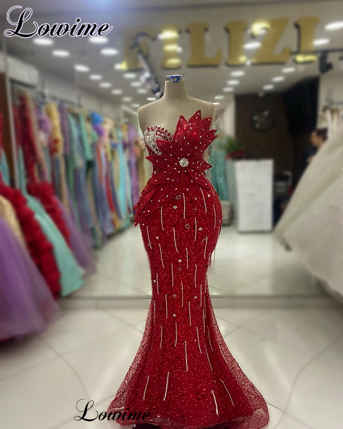 

Elegant Red Cocktail Dresses Luxury Sweetheart Crystals Prom Dresses Wedding Party Dresses Vestidos De Cóctel Engagement Gowns