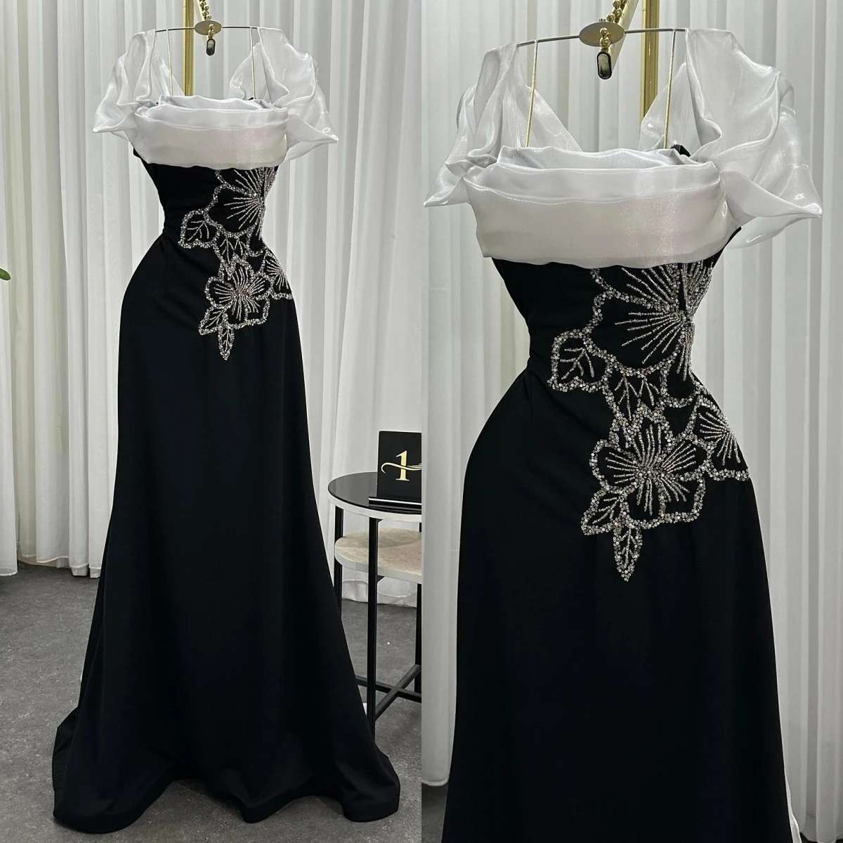 Vestido de noche clásico Formal personalizado con cuello barco y manga casquillo, vestidos para ocasiones a medida delicados, vestido de fiesta elegante a la moda