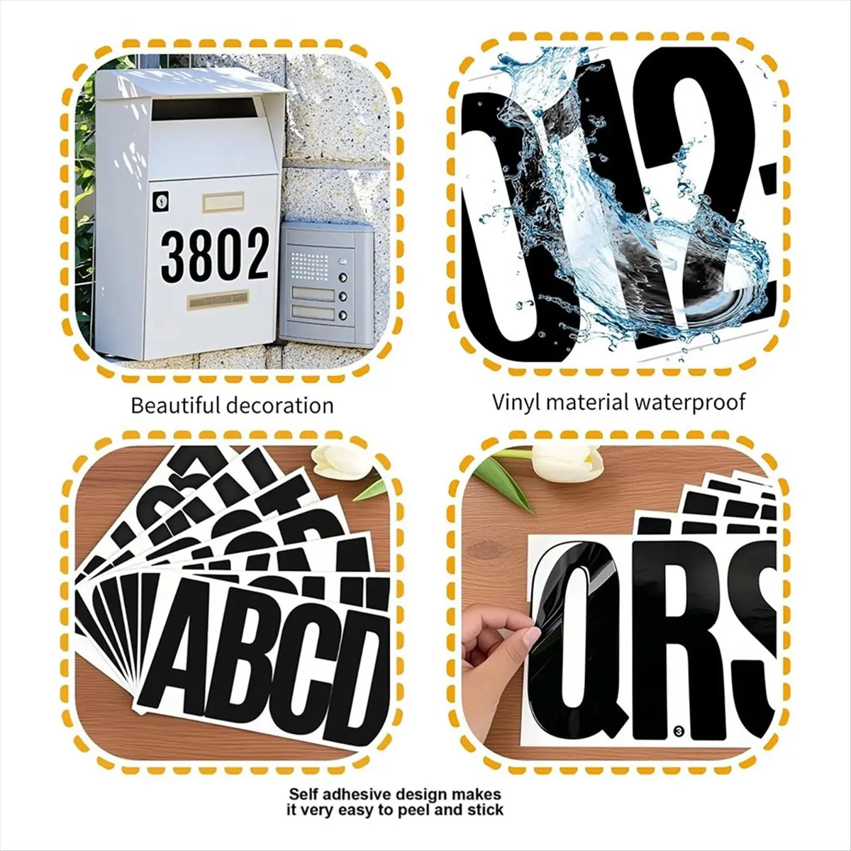2026 + 6 Inch Vinyl Letter Number Stickers,20 Sheets Self-Adhesive Alphabet Stickers,Mailbox Number Sticker for Mailbox,Door