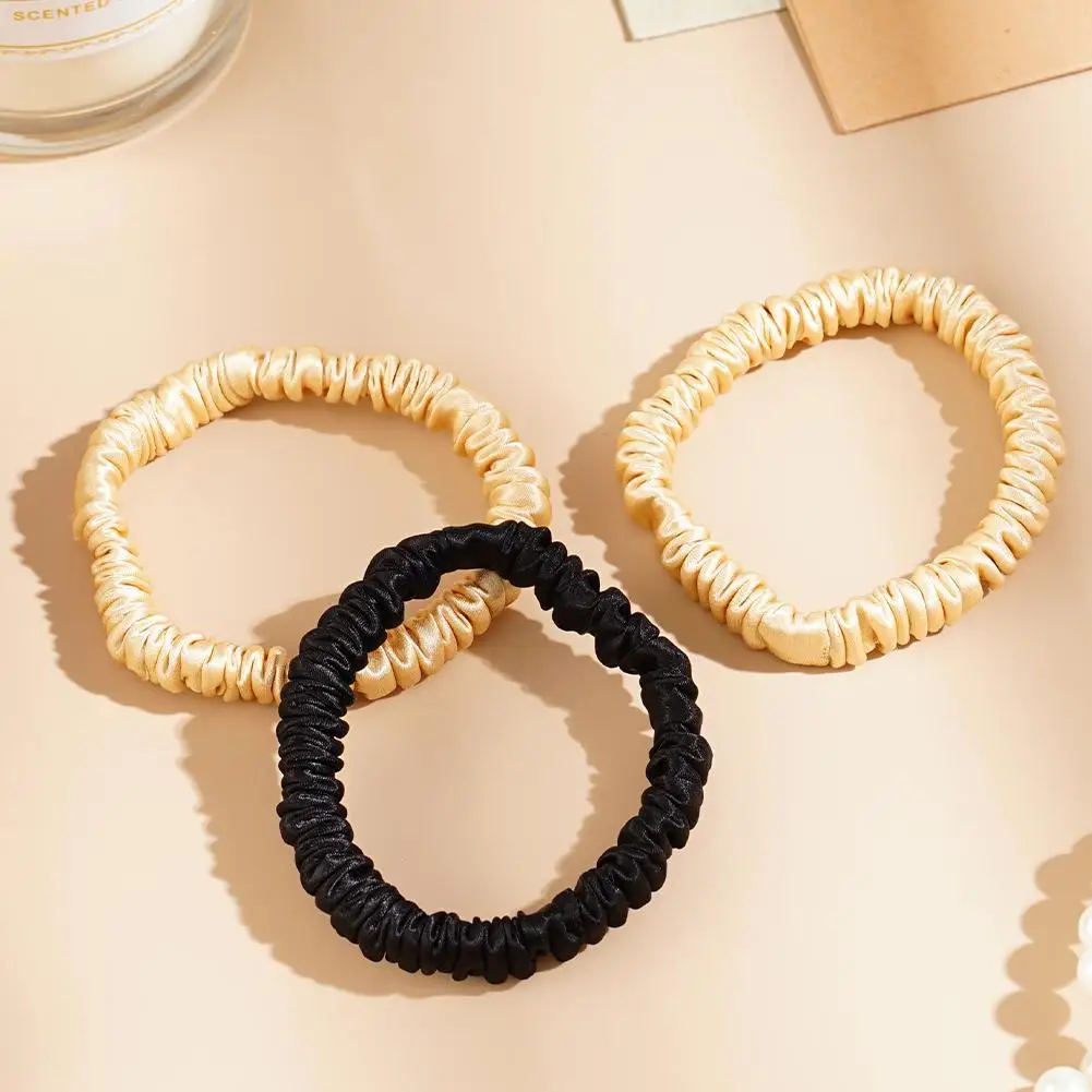 

5Pcs Silk Satin Elastic Hair Bands Women Elegant Scrunchie Scrunchies Soft Rubber Satin Wavy Silk Hair Accessory Ponytail B U3Q2