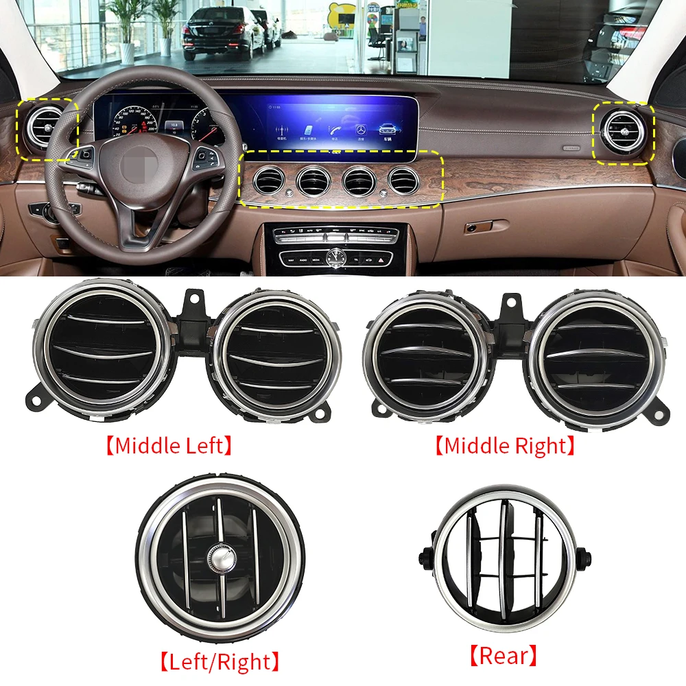 For Mercedes W213 Front Rear Air Conditioner Vent Grille Outlet Assembly For Benz E Class 2015-2023 E200 E260 E300 E350 E63 AMG