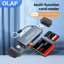 Olaf 5 In 1 USB 3.0 Card Reader USB 3.0 To SD Micro SD TF Memory Card Adapter For PC Laptop Accessories Type C Card Reader