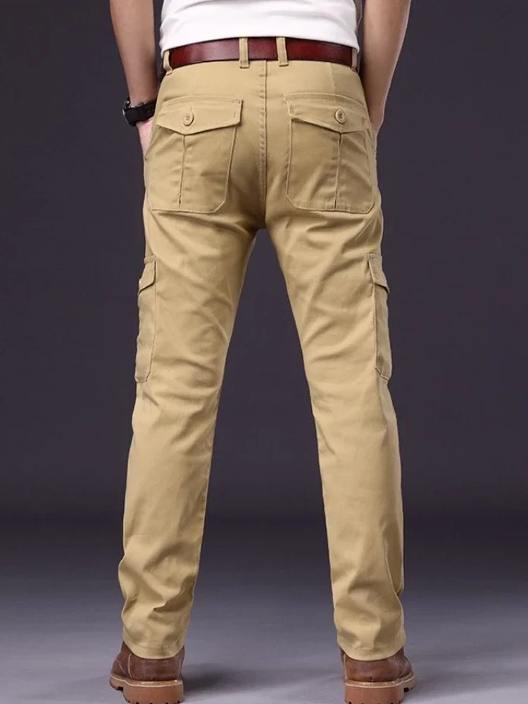 남성용 워크웨어 멀티포켓 슬림 트라우저 조거 팬츠 롱 배기 캐주얼 레귤러 핏 패션 에모 하라주쿠 스트릿 카고 팬츠