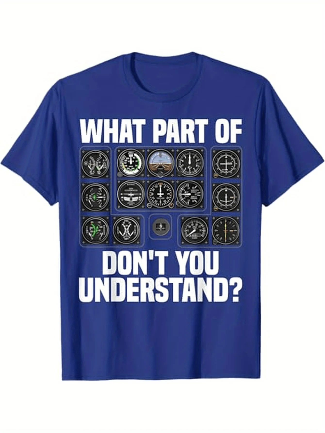 Funny Pilot Art Aviation Airline Pilot Instruments T-Shirt 100% Cotton O-Neck Short Sleeve Summer Casual Mens T-shirt Streetwear