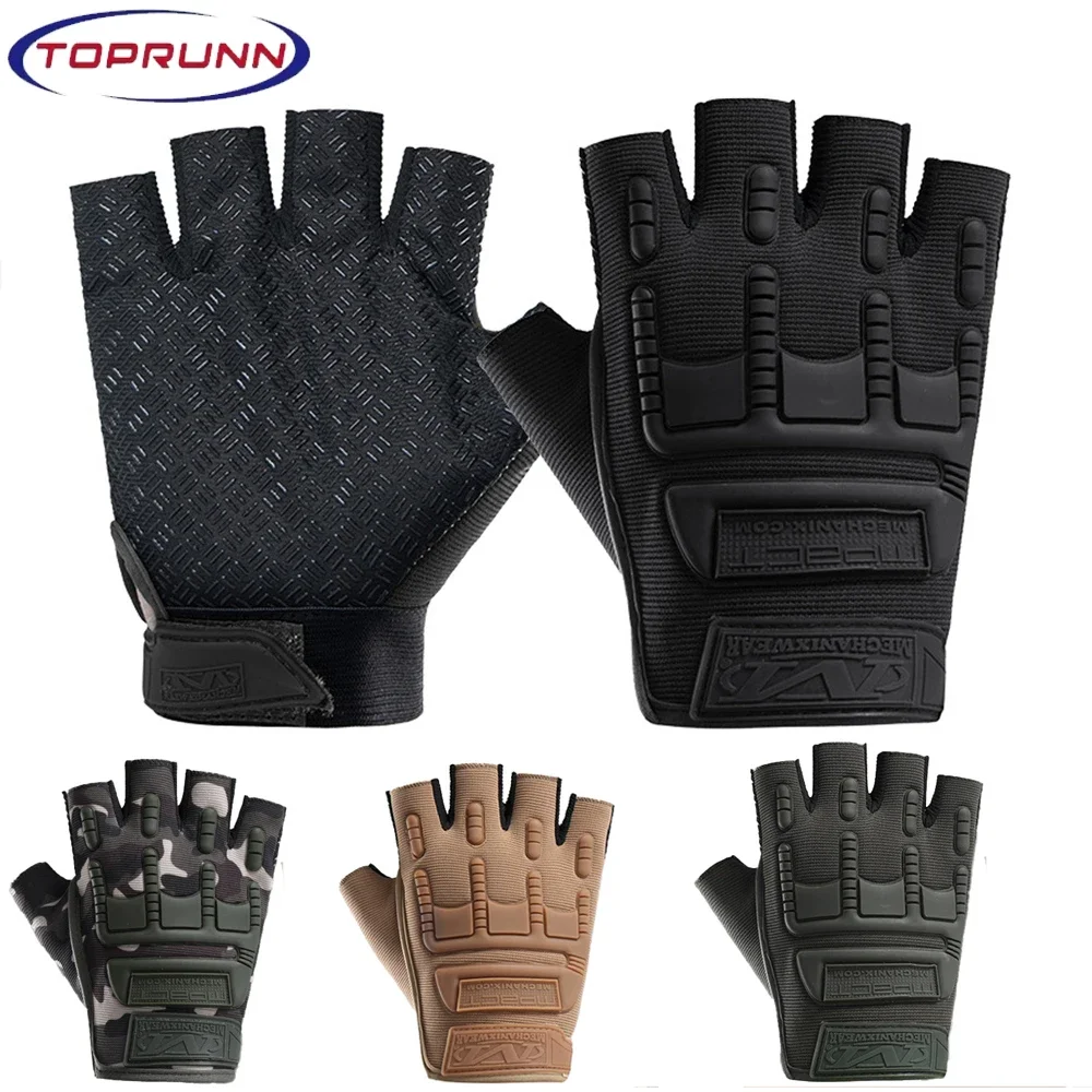 

1Pair Fingerless Gloves Men Women Camouflage Half Finger Gloves For Fitness Antiskid Motorcycle Moto Fingerless Summer Gloves