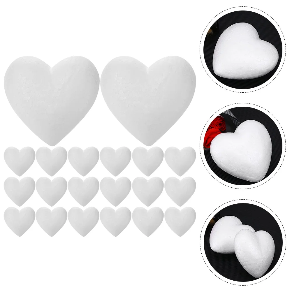 

20 Pcs Table Garland Hearts Wedding Foams Crafts Wreath Ball White Unfinished Child