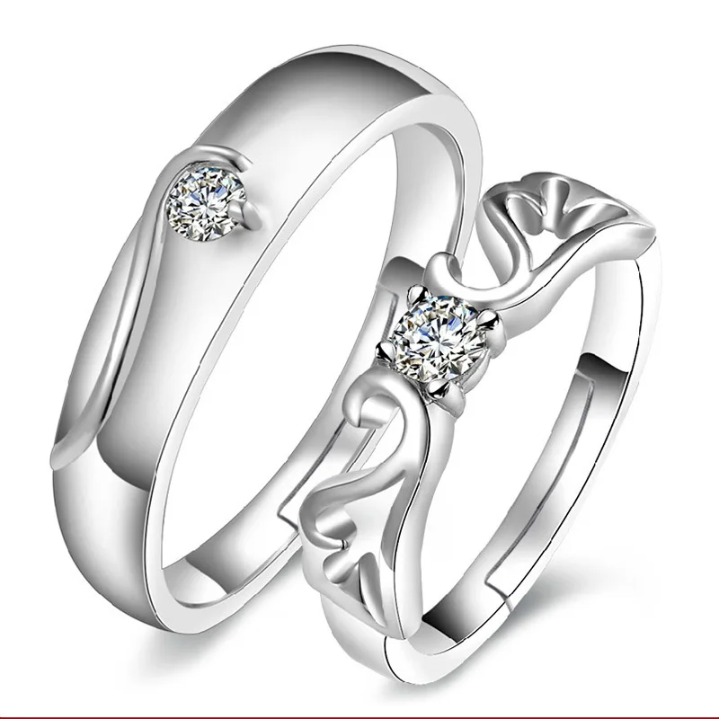 

925 Sterling Silver Ring Angel Love Zircons Ring Couples Fashion Simple Birthday Party Wedding Anniversary Jewelry Gifts