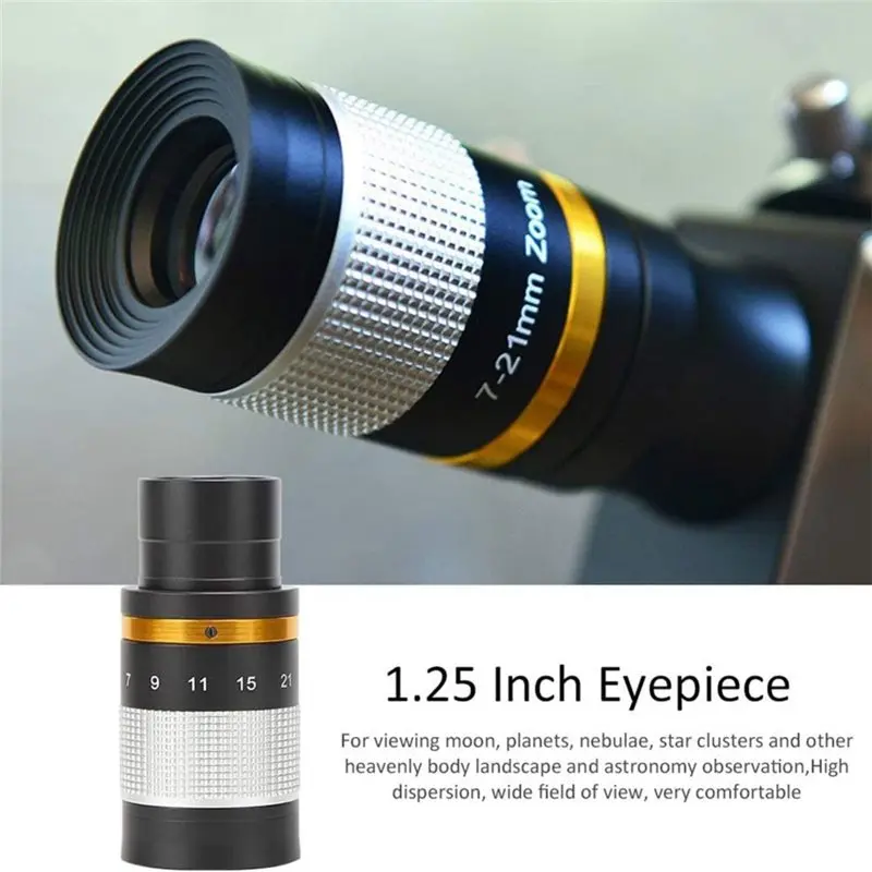 Promotion Zoom Eyepiece For Telescope, 1.25 Inch, 7 To 21Mm Range, For Astronomic For Telescope Accessories