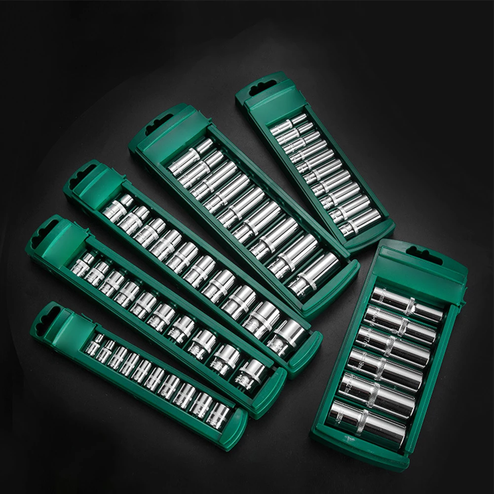 1pcs Socket Organizer Box 3/8 1/4 1/2inch Drive Plastic Socket Clip Rail Holder Empty Toolbox Socket Storage Hand Tools ﻿