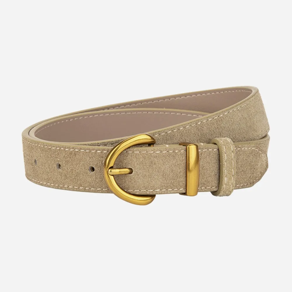 

Gifts Luxury Design Suede Leather Belt Trendy Casual Pin Buckle Waistband Versatile Trouser Dress Belts