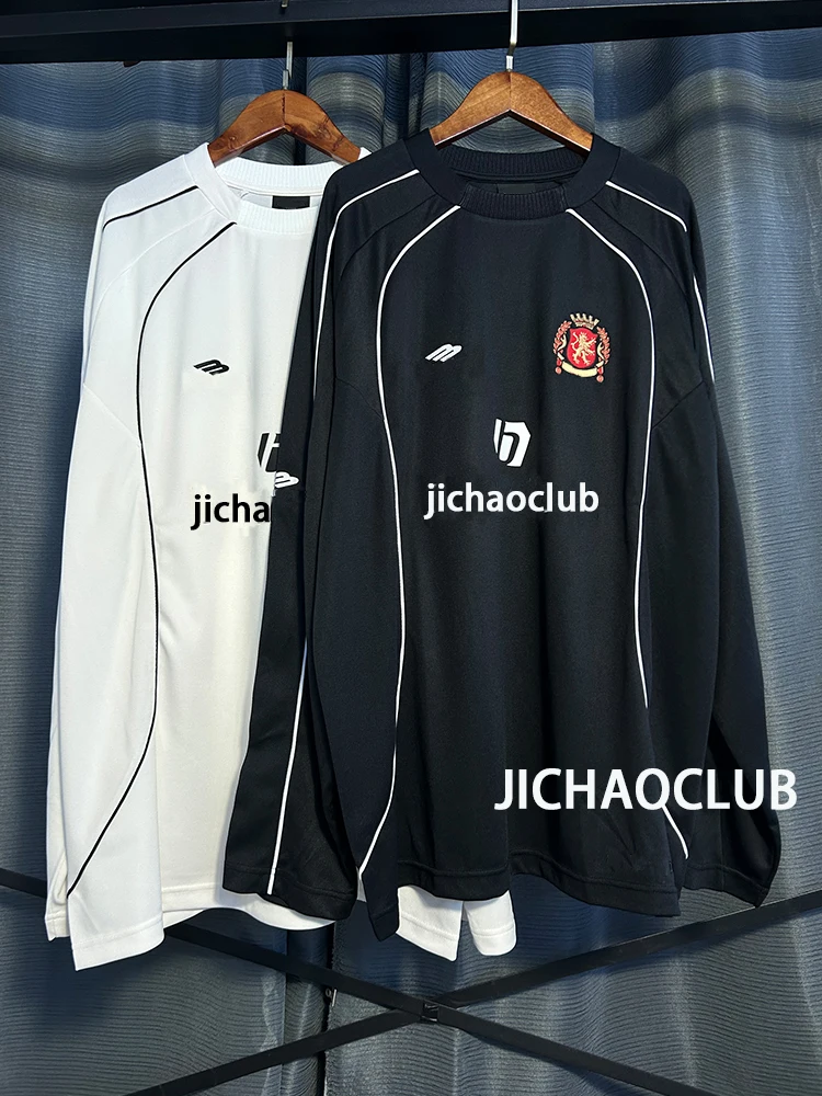 

Manley 24SS Long Sve T-irt Manchester United Collaborative Base Layer irt Bla White Embroidery Breathable Youth Faion