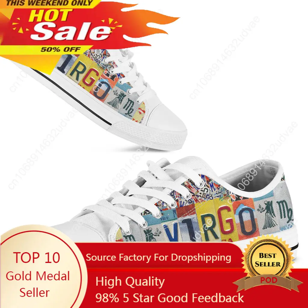 

Sneakers Women Shoe Woman License Plate Virgo Birthday Shoes Canvas Shoe Female Casual Shoes Ladies Sport Shoe