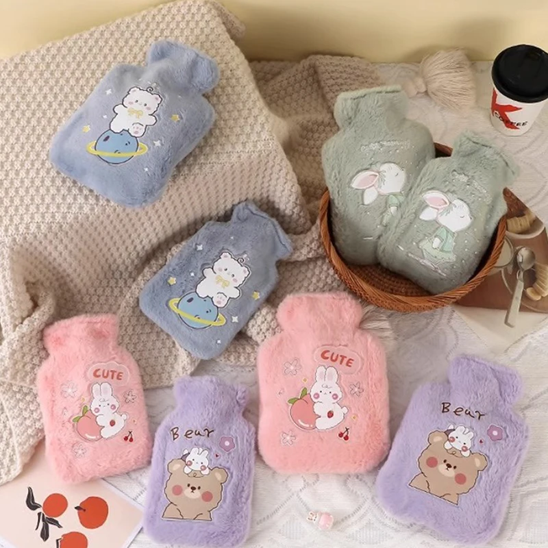 500ML Soft Hot Water Bottle Winter Hand Warmer Cute Kawaii Water Bottle For Girls Portable Waist Hand Bed Warm Bottles