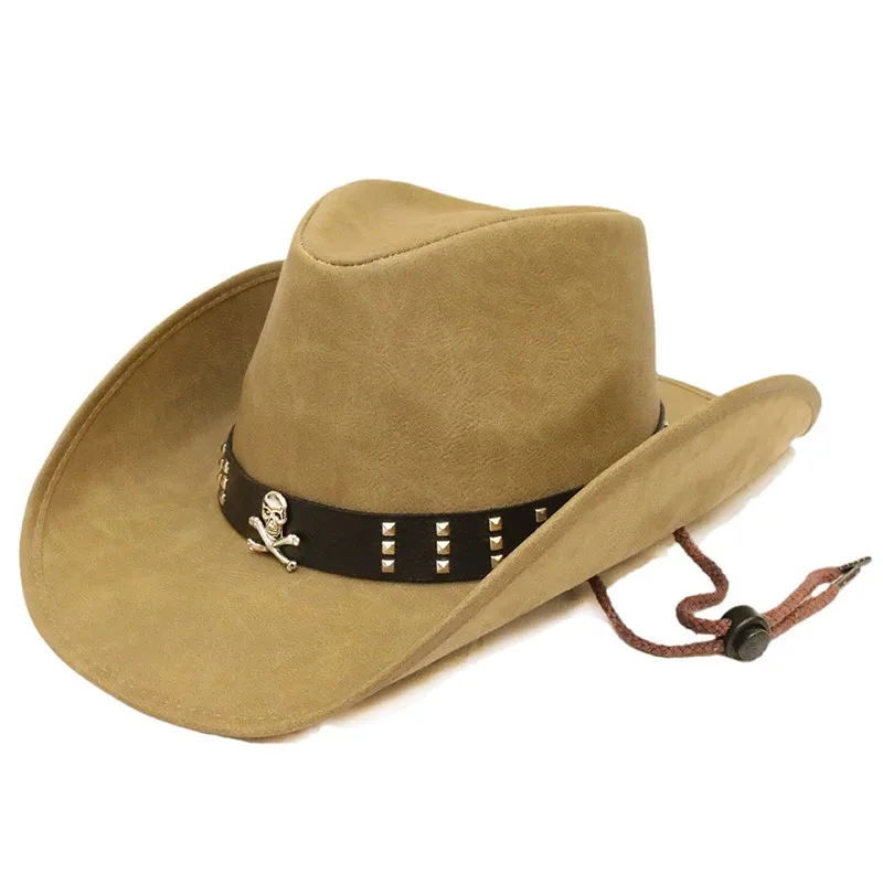 

Leather belt for men and women Quality large brimmed hat Cowboy sunshade