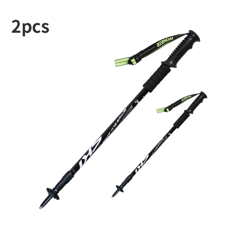 

Pioneer 2pcs Nordic Walking Trekking Poles Walking Hiking Sticks Adjustable Alpenstock Anti-shock Outdoor Sports Mountains