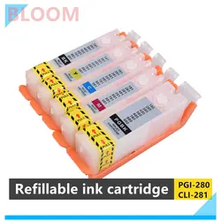 PGI 280 CLI 281 XXL refillable ink cartridge permanent chip For canon TS702 TR7520 TR8520 TS6120 TS6220 TS9520 TS6320 printer