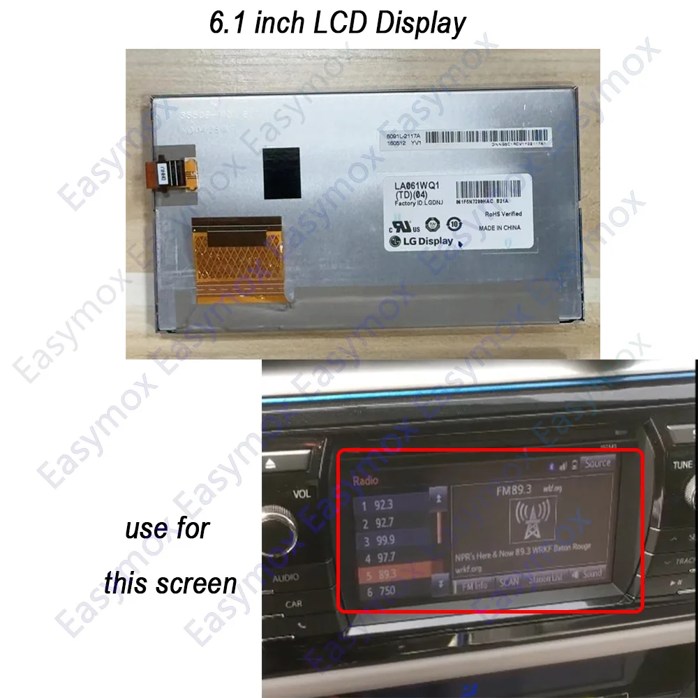 

6.1 inch LCD Display For 2014 2015 2016 Toyota Corolla Entune Radio Navigation Screen Repairment