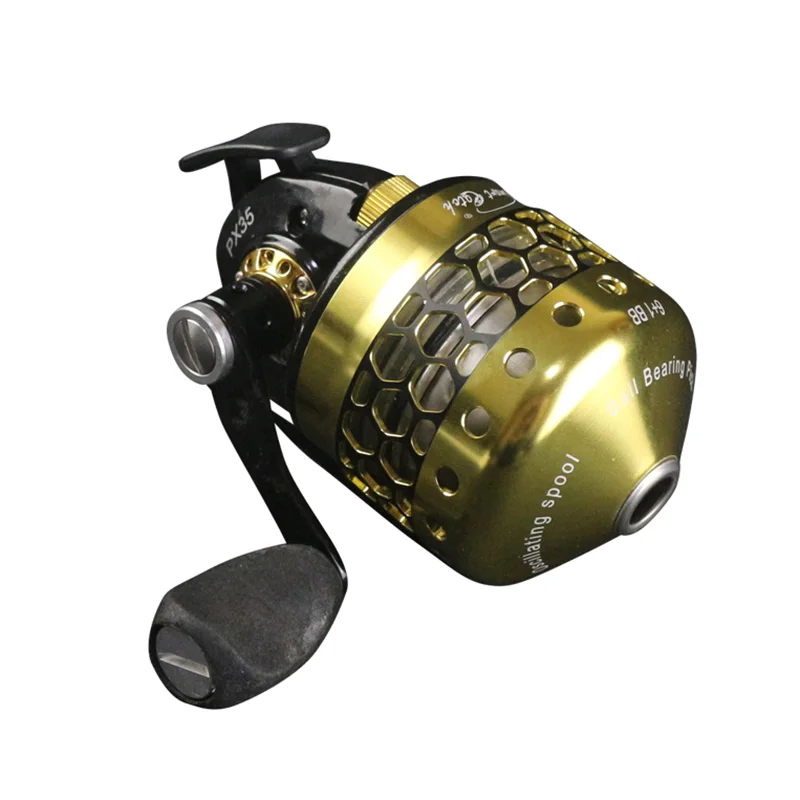 PX35 Fishing Reel Slingshot 4+1BB Compound Bow Hunting Closed Metal Coil Wheel Outdoor 5#PE Line 55M