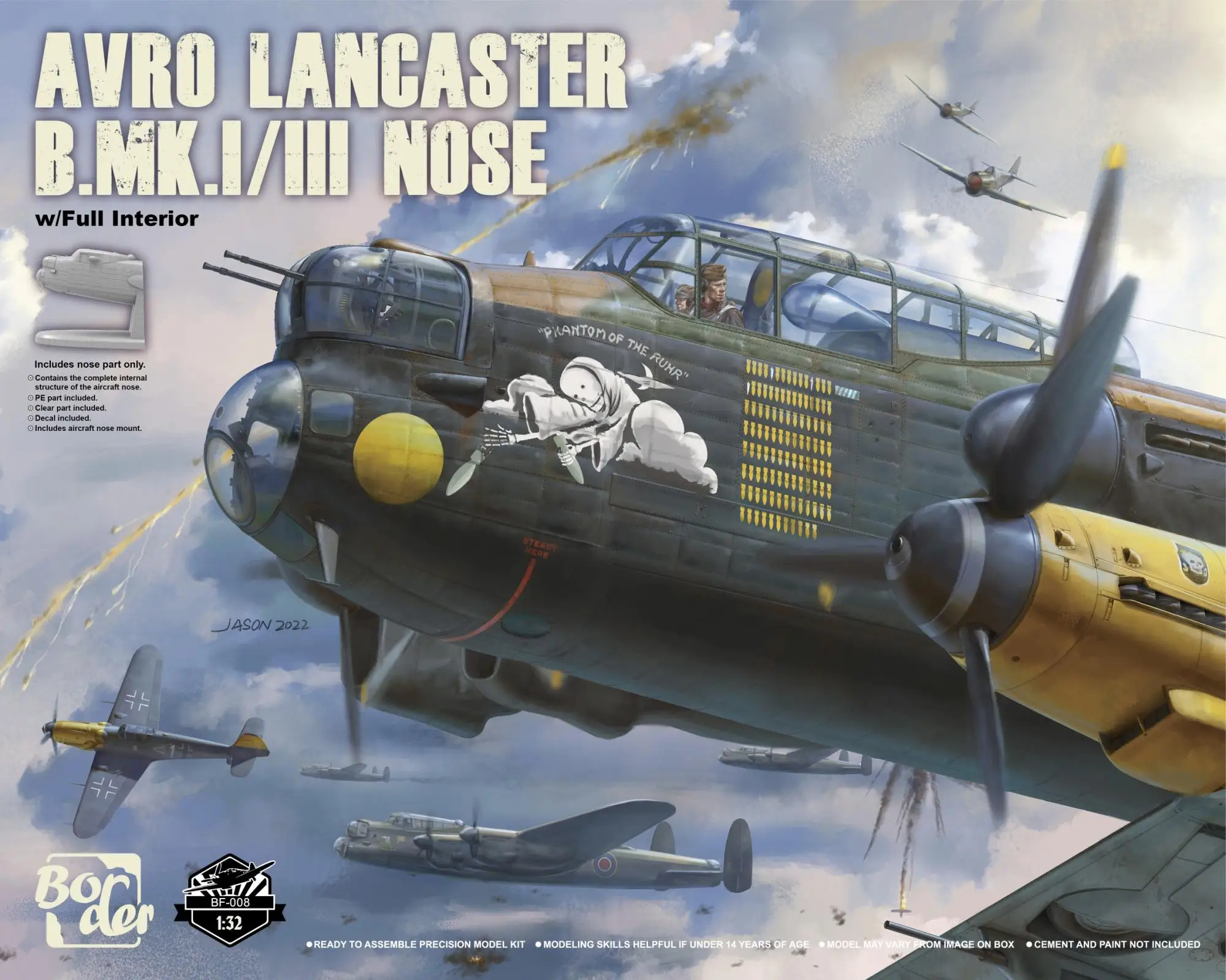 

Border BF-008 1/32 Avro Lancaster B.Mk.I/III Nose w/Full Interior Model Kit