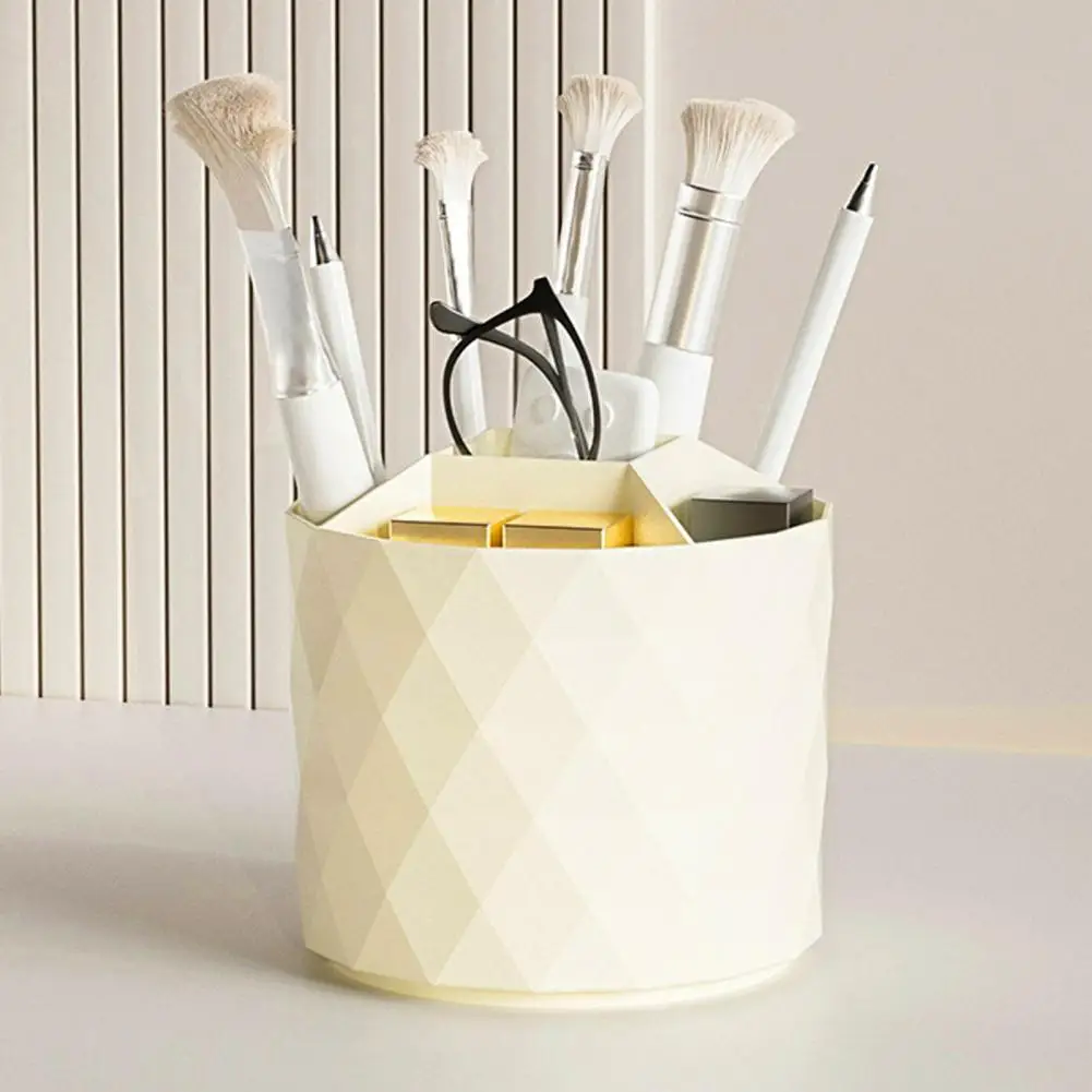 Soporte de almacenamiento de papelería de escritorio, portalápices giratorio con 5 compartimentos para oficina, organización de escritorio para estudiantes, bolígrafos