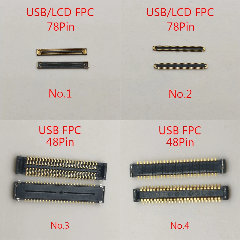 10Pcs 78 48 Pin LCD Display Screen FPC Connector USB Charging Dock Port For Samsung Galaxy A12 A125 A125F M12 M127F A02 A022F