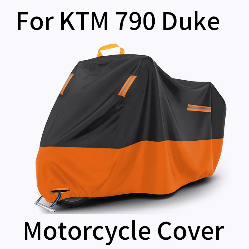 

Для KTM 790 Duke, водонепроницаемый УФ-пылезащитный чехол для мотоцикла со светоотражающими полосками, отверстиями для замка и сумкой для хранения